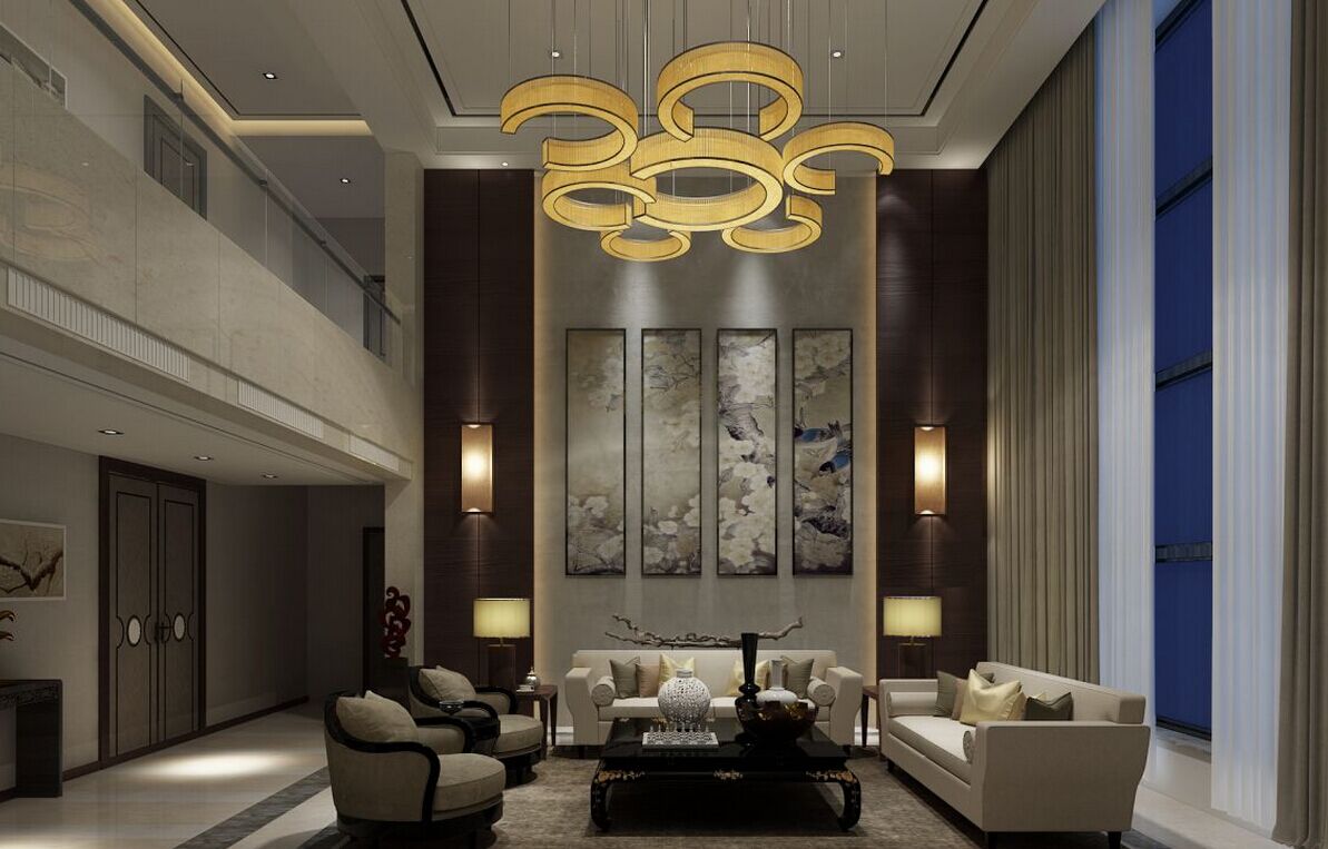 别墅 香江别墅 客厅图片来自合为国际装饰在香江联排别墅新中式风格的分享