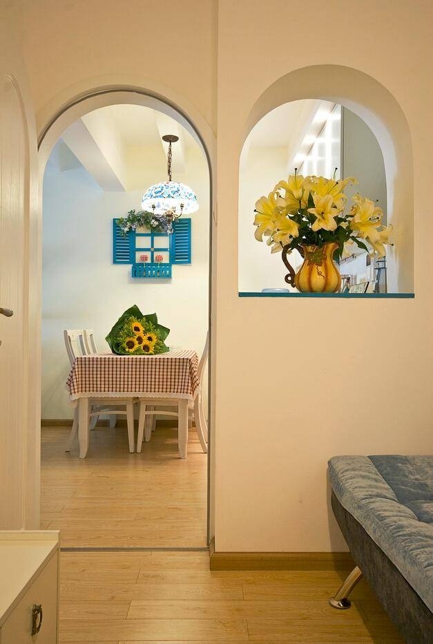 地中海 老房改造 二居 80平米 效果图 元洲装饰 餐厅图片来自元洲装饰小李在地中海纯美效果图案例赏析的分享