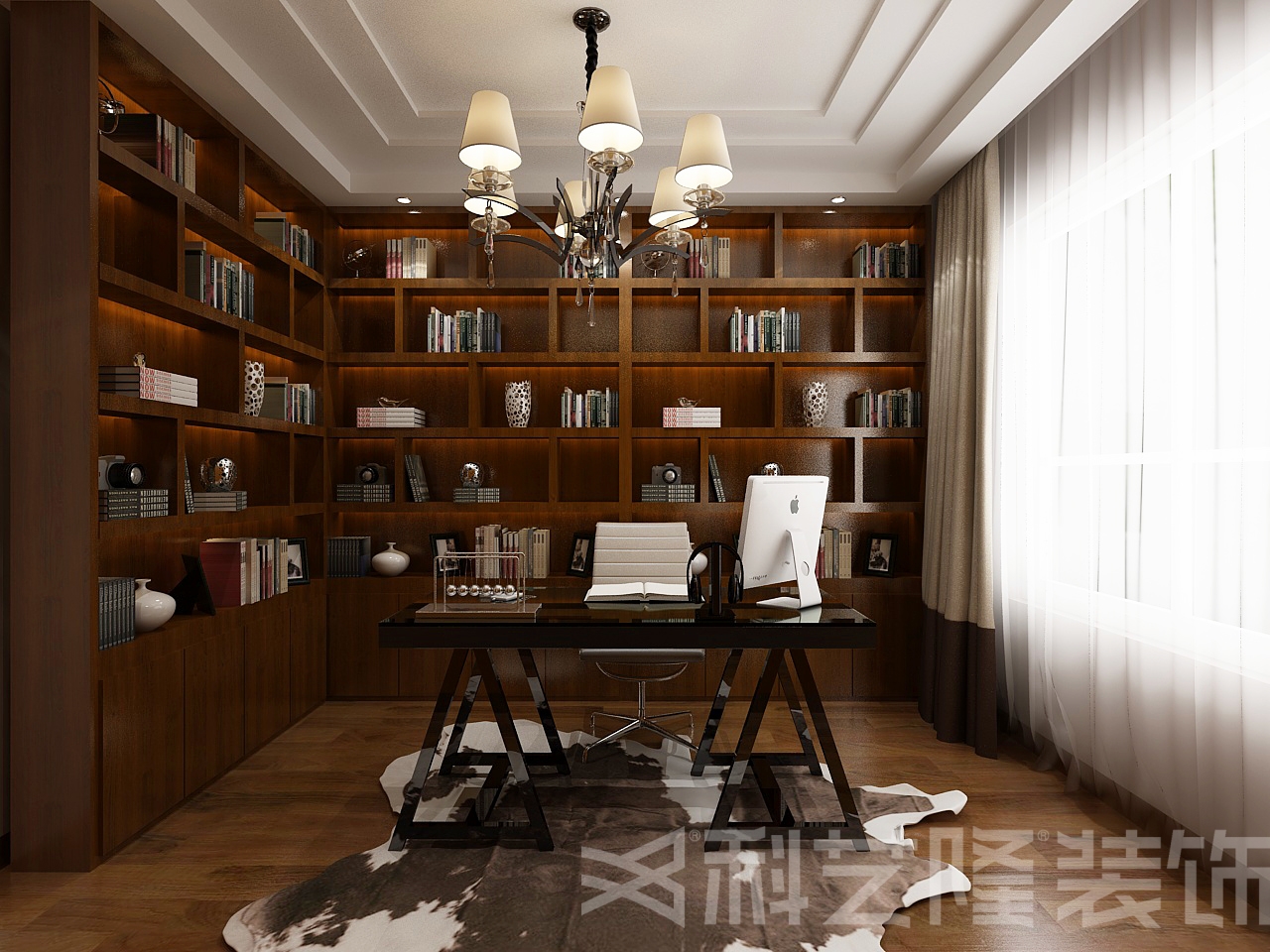 书房图片来自天津科艺隆装饰在复地温莎堡-现代风格-200㎡的分享
