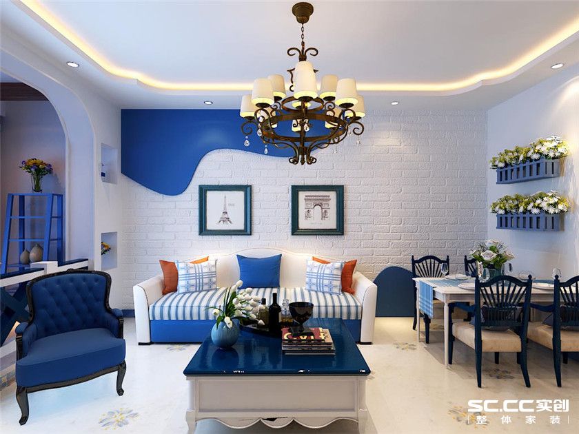 地中海风格 两居 嘉怡水岸 客厅图片来自实创装饰上海公司在97平地中海风格装修设计的分享