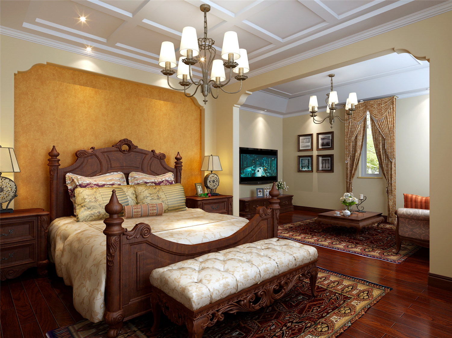 卧室图片来自腾龙设计在世茂爱马尚郡别墅装修美式设计的分享