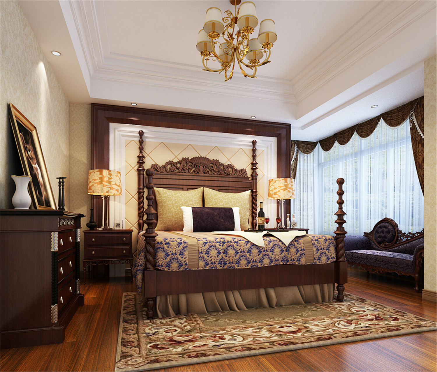 圣淘沙花园 别墅装修 别墅设计 欧式美式 腾龙设计 卧室图片来自腾龙设计在圣淘沙别墅装修现代风格设计的分享