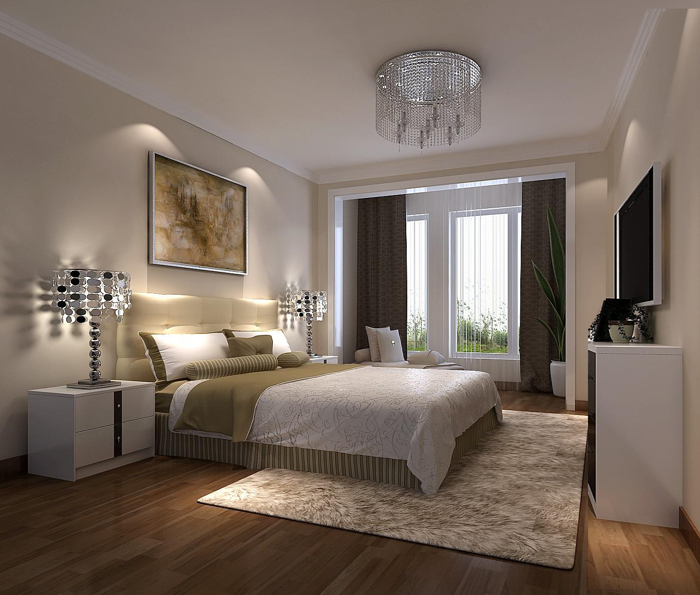 北欧极简 公寓 四居 卧室图片来自高度国际装饰宋增会在8哩岛165平米北欧极简风格的分享