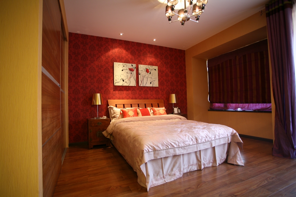 中式 四居 公寓 卧室图片来自紫禁尚品国际装饰小孔在华润公园九里中式风格案例的分享