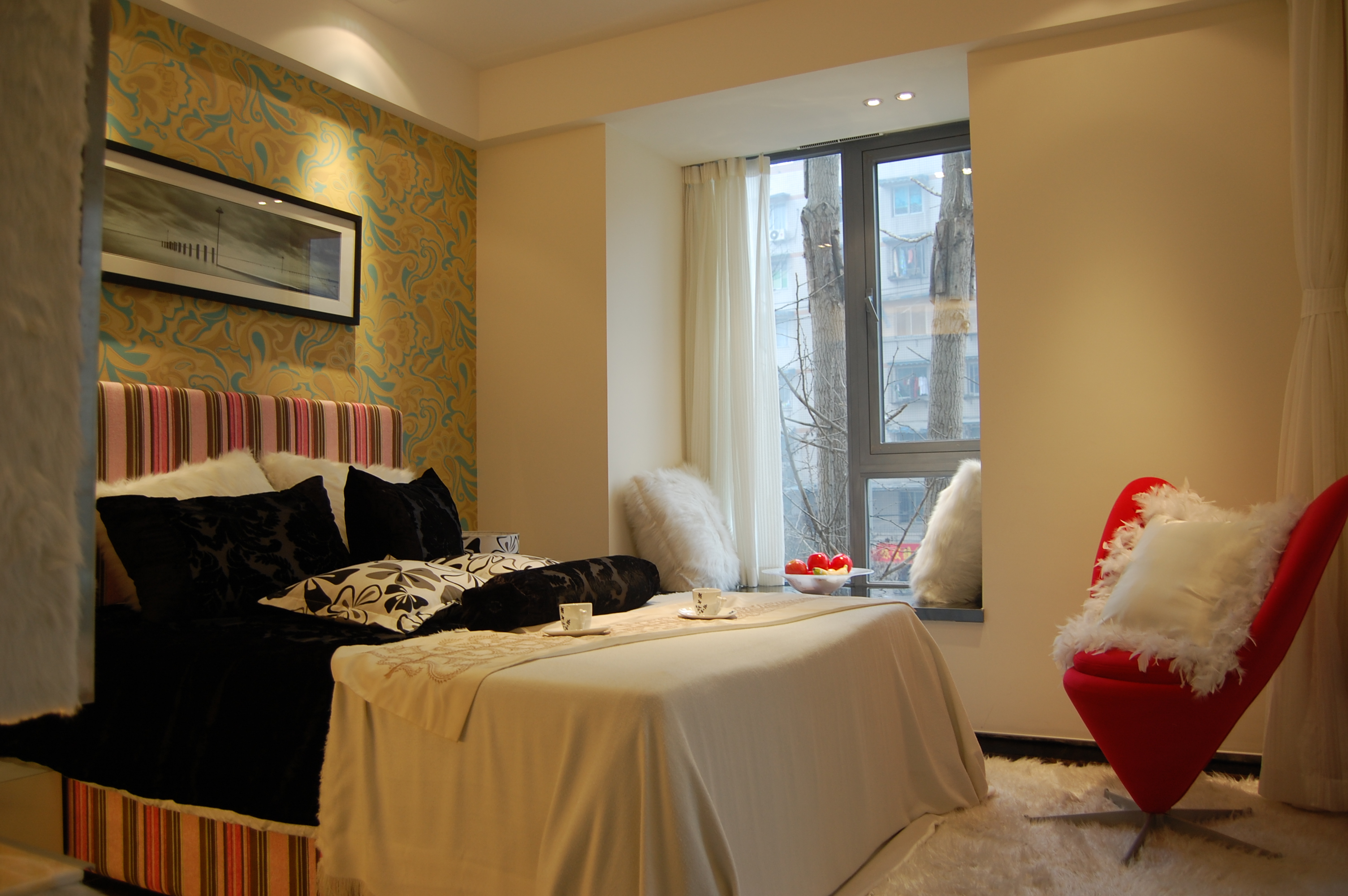 简约 现代 卧室图片来自紫禁尚品国际装饰小孔在华润公园九里现代简约案例的分享