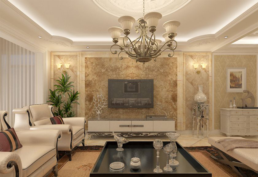 简约 欧式 三居 白领 收纳 80后 小资 客厅图片来自实创装饰百灵在清新简欧 140㎡ 装修设计的分享