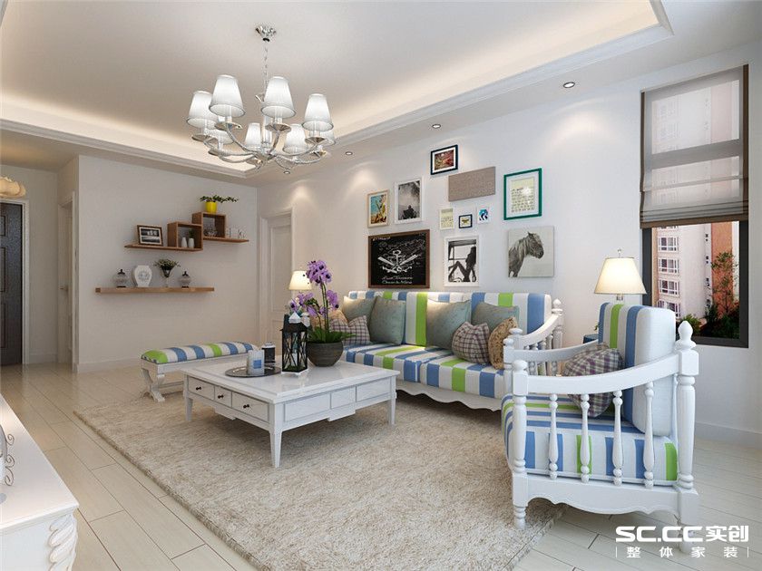 简约 二居 客厅图片来自实创装饰上海公司在现代时尚风格海蓝之恋装修设计的分享