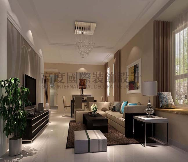 二居 公寓 现代 客厅图片来自高度国际装饰宋增会在泊岸工地100平米现代风格的分享