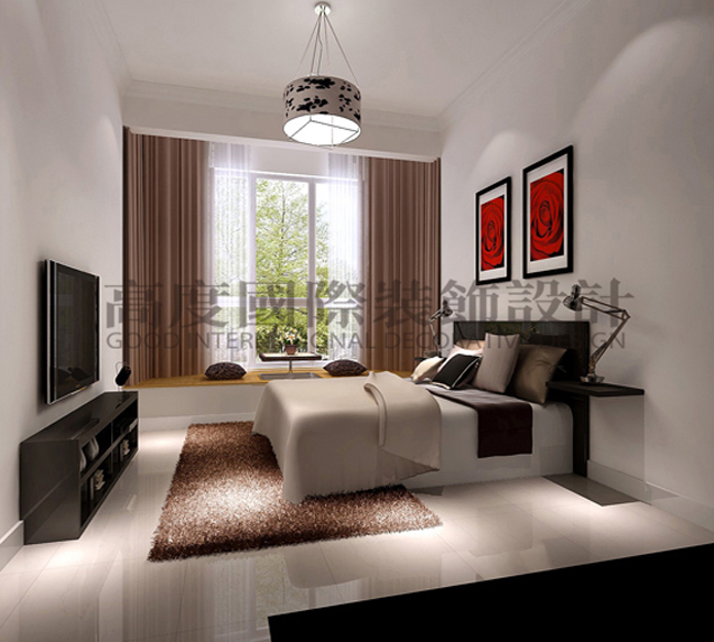 二居 公寓 现代 卧室图片来自高度国际装饰宋增会在泊岸工地100平米现代风格的分享