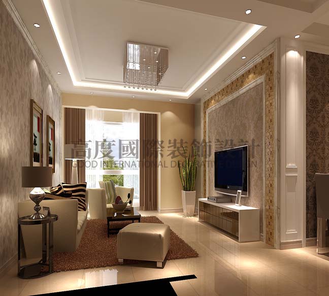 五居 现代 简约 公寓 客厅图片来自高度国际装饰宋增会在影人四季150平米现代简约的分享