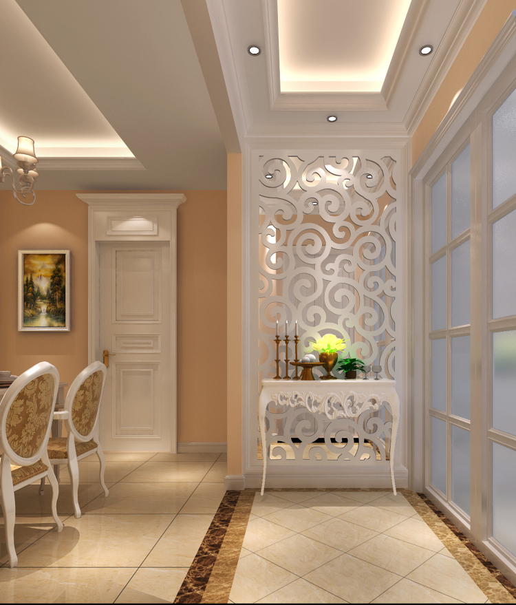 三居 公寓 欧式 玄关图片来自高度国际装饰宋增会在水色时光103平米欧式风格的分享