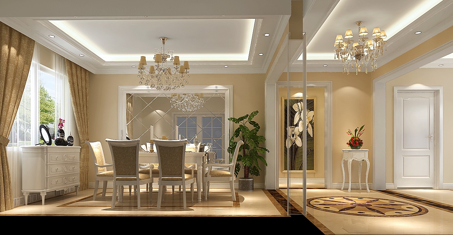 二居 公寓 平层 餐厅图片来自高度国际装饰宋增会在玺萌公馆121平米欧式的分享