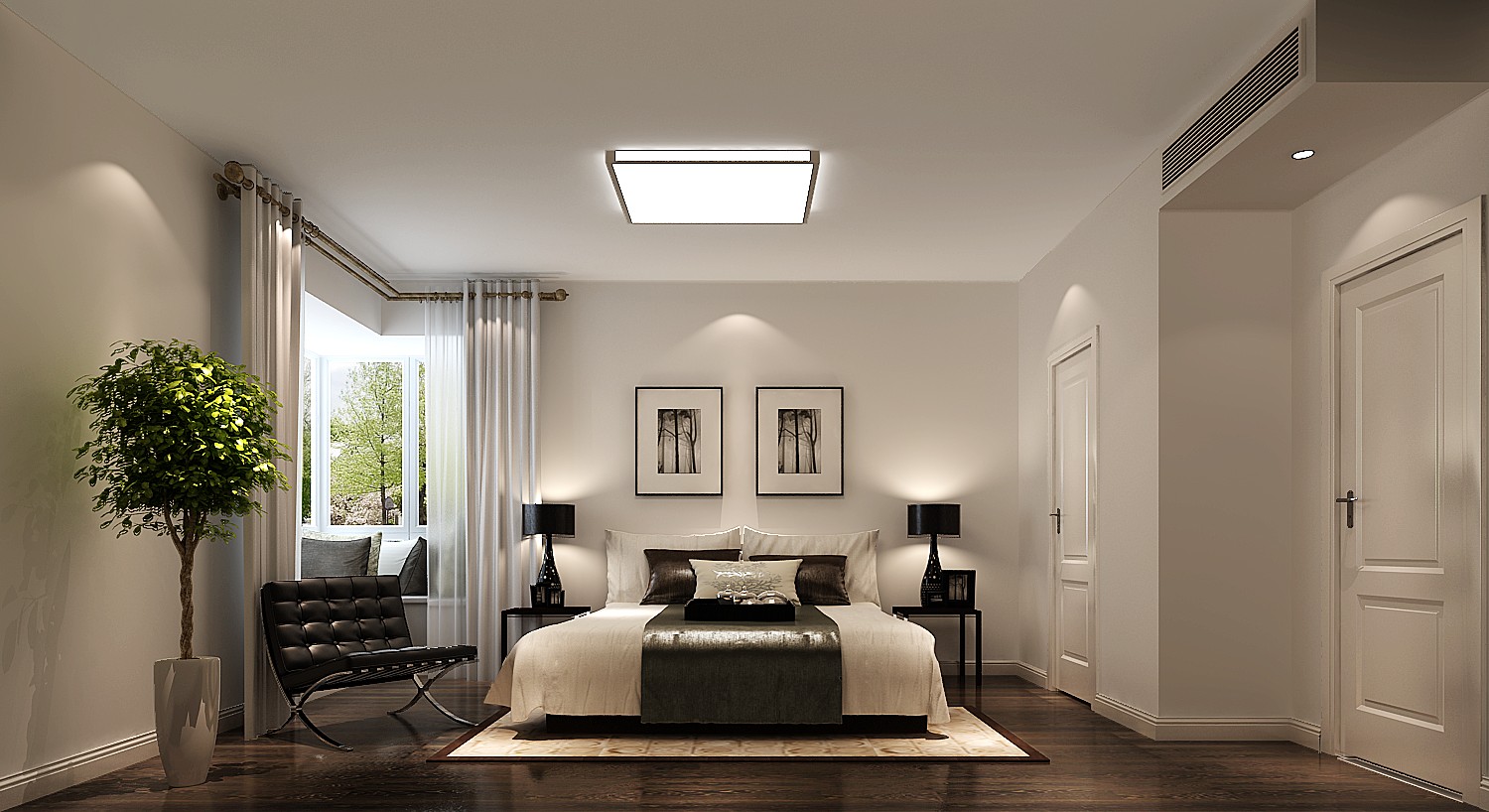 三居 现代 简约 平层 卧室图片来自高度国际装饰宋增会在中信新城140平米现代简约的分享