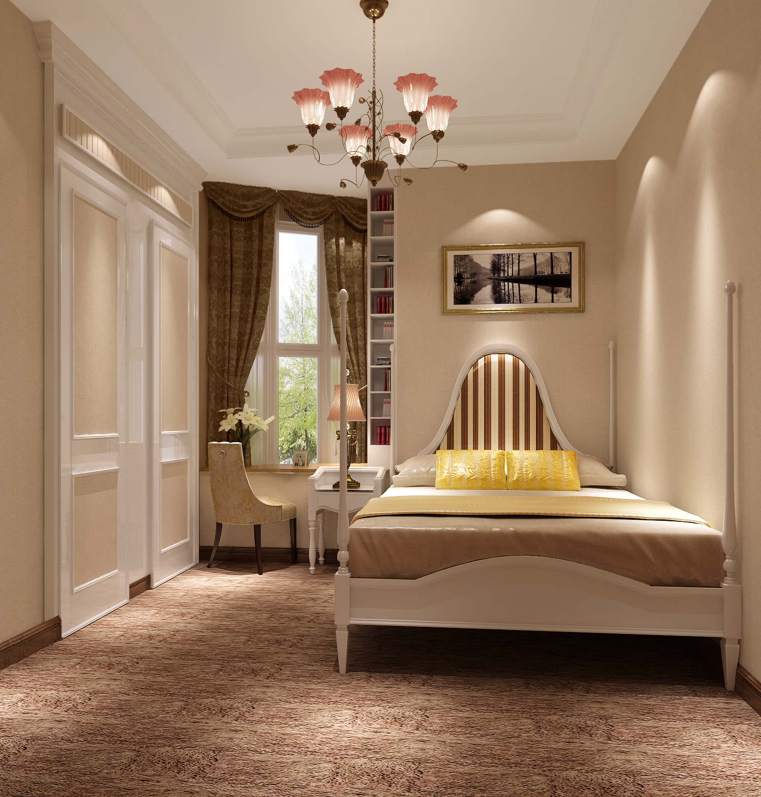 三居 简约 欧式 公寓 卧室图片来自高度国际装饰宋增会在御翠尚府142平米简欧的分享