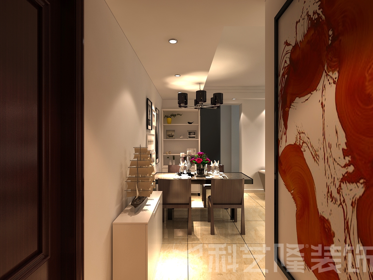 餐厅图片来自天津科艺隆装饰在中粮大道-现代简约-103㎡的分享