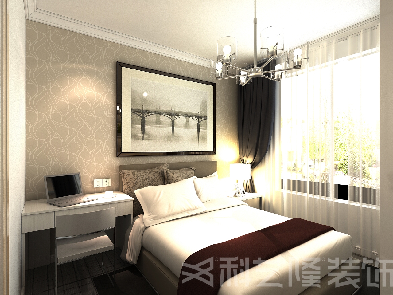 卧室图片来自天津科艺隆装饰在中粮大道-现代简约-103㎡的分享