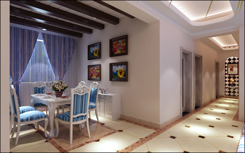 地中海 四居 星联湾 装修设计 效果图 餐厅图片来自张樂在星联湾200平大宅 地中海风格装修的分享