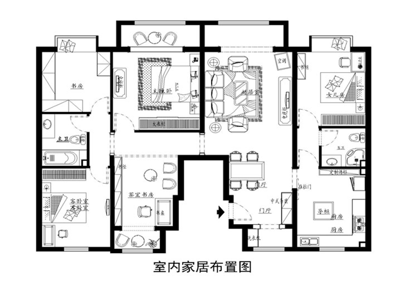白领 收纳 80后 小资 户型图图片来自实创装饰完美家装在北京山语城170平三居北欧风格的分享
