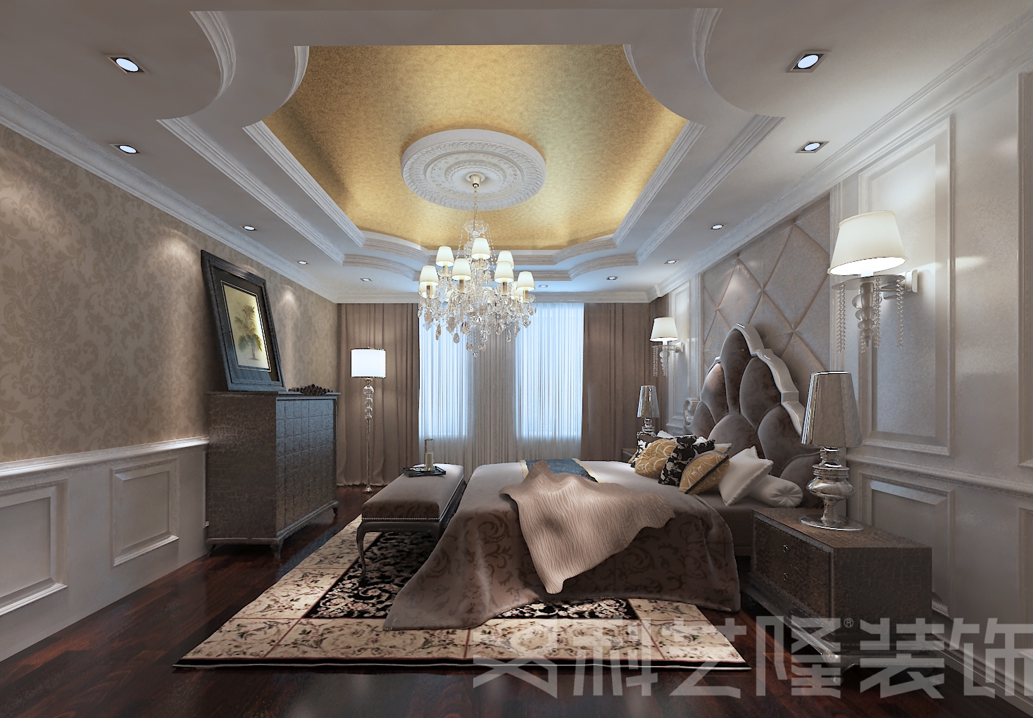 卧室图片来自天津科艺隆装饰在远洋万和城-欧式风格-240㎡的分享