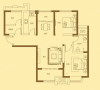 　绿都温莎城邦95平方三室两厅户型方案平面图-美巢装饰