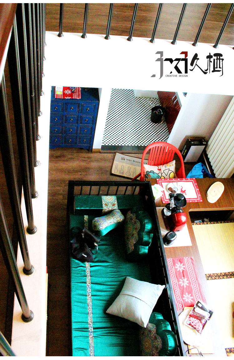 混搭 旧房改造 新中式 瑞丽家居 北京 复式房 室内设计 家装设计 软装配饰 客厅图片来自久栖设计在新中式 北京丽舍公寓复式房混搭的分享