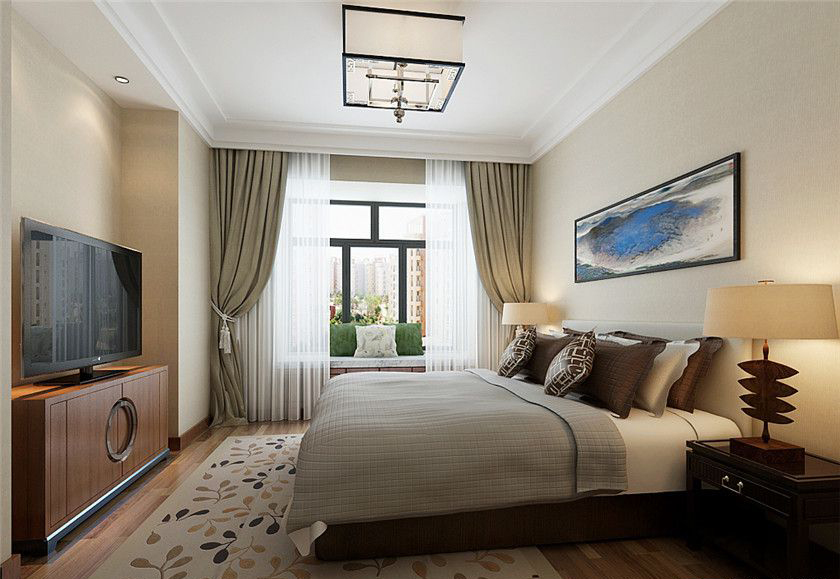 简约 三居 中式 白领 收纳 80后 小资 卧室图片来自实创装饰百灵在完美典雅 125平米新中式装修的分享