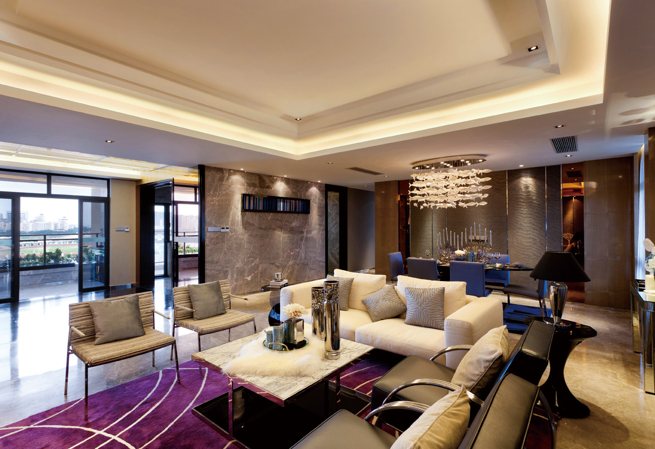 简约 现代 公寓 客厅图片来自紫禁尚品国际装饰小孔在现代简约亦庄金茂悦案例的分享