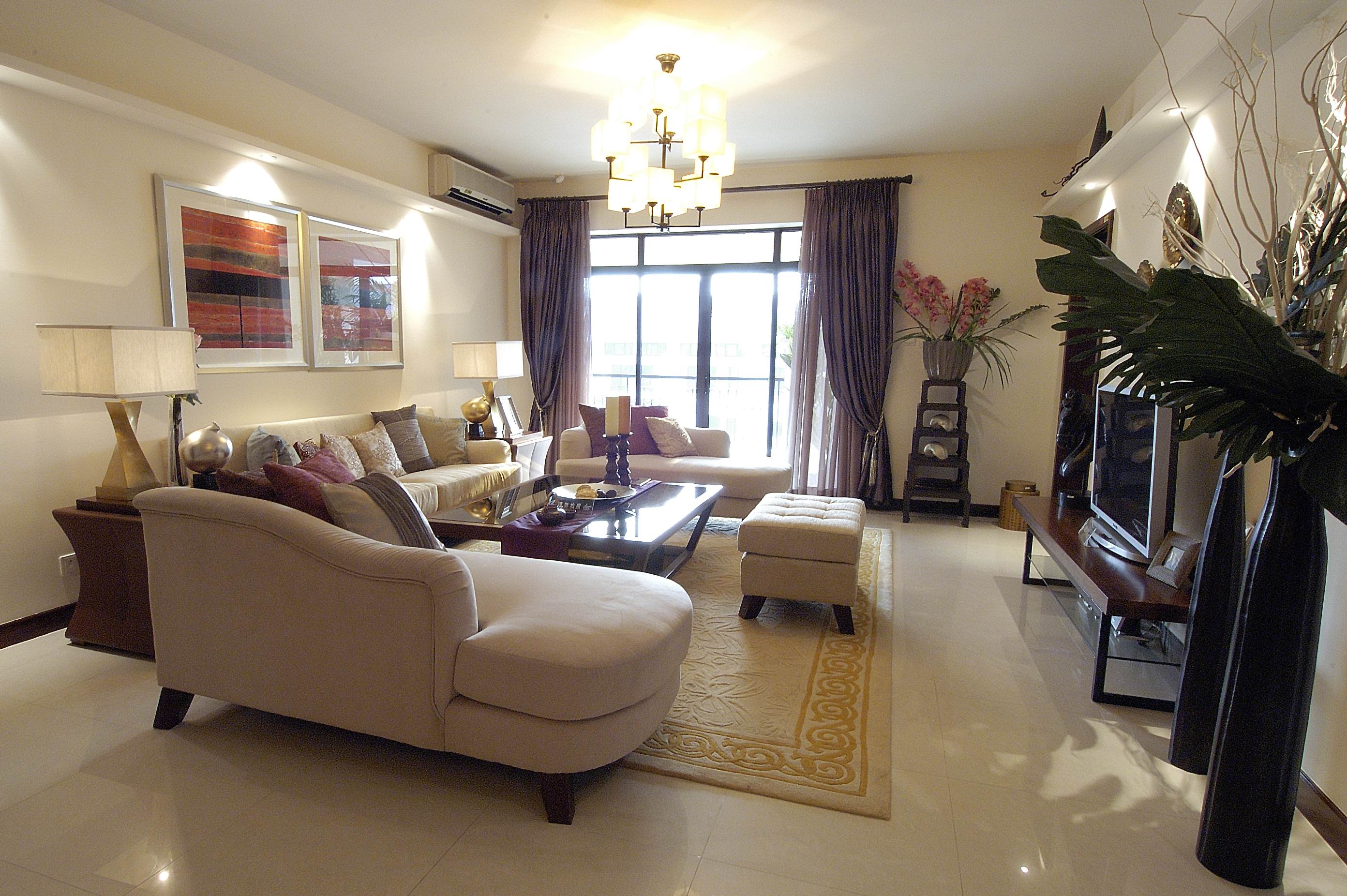 公寓 中式 客厅图片来自紫禁尚品国际装饰小孔在中式风格泛海国际案例的分享