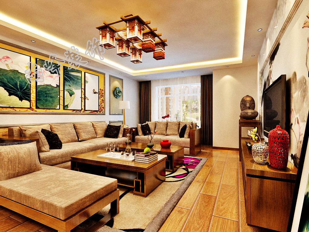 新中式风格 客厅图片来自尚峰装饰在新中式风格的分享