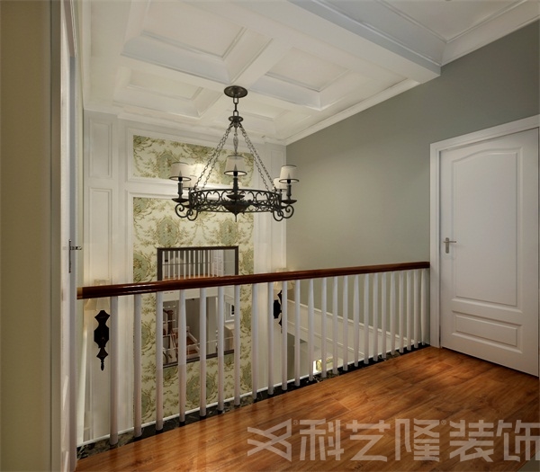 楼梯图片来自天津科艺隆装饰在中信公园城-美式乡村风格-195㎡的分享