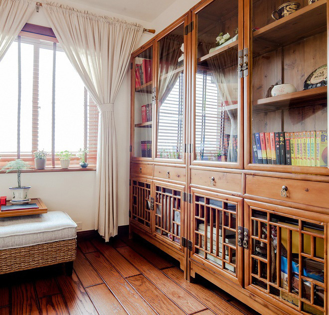 三居 别墅 白领 收纳 旧房改造 80后 中式 书房图片来自上海实创-装修设计效果图在【实创装饰】精致独特的东方韵味的分享