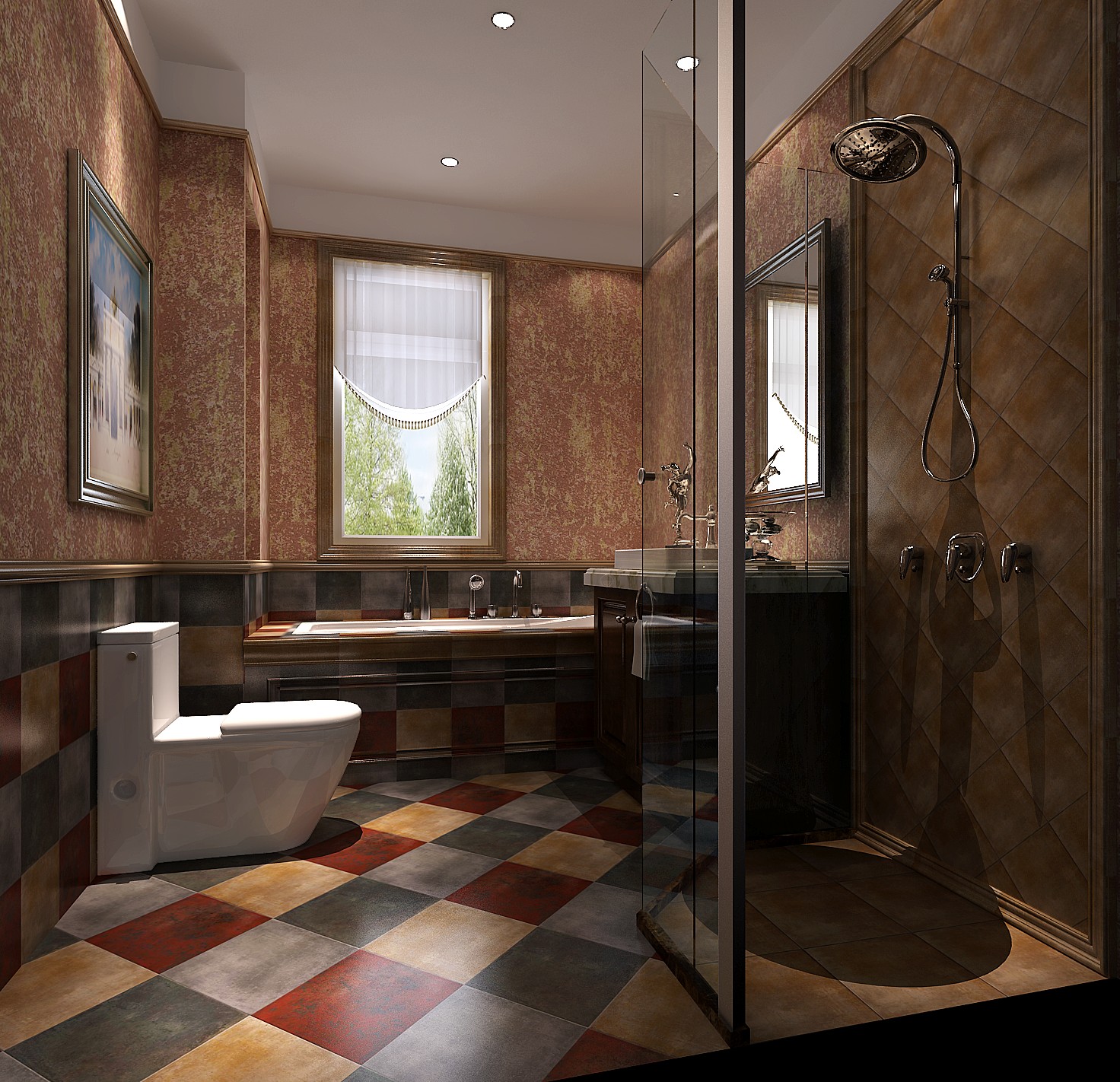 五居 托斯卡纳 公寓 卫生间图片来自高度国际装饰宋增会在鲁能七号院174平米托斯卡纳的分享