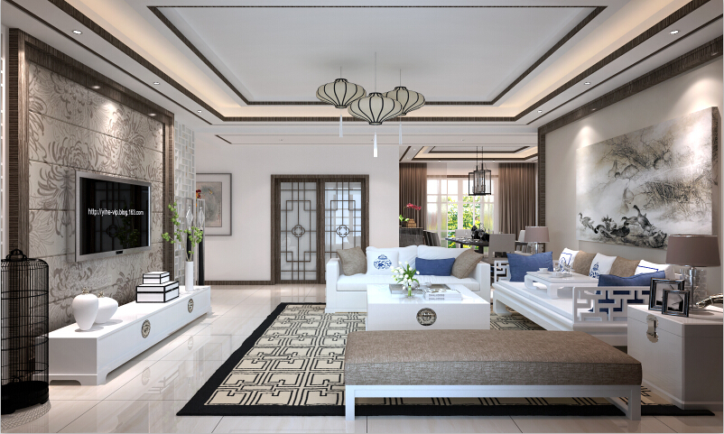 客厅图片来自佳园装饰在时代蝴蝶湾150平新中式风格案例的分享