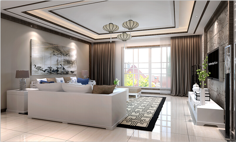 客厅图片来自佳园装饰在时代蝴蝶湾150平新中式风格案例的分享