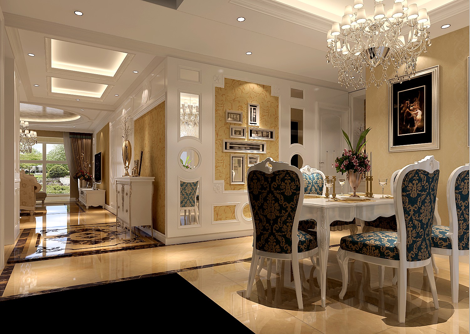 公寓 中式 餐厅图片来自高度国际装饰宋增会在国风美唐135平米中式风格的分享