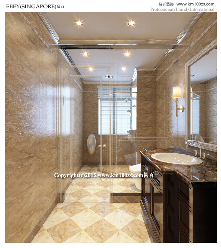 卫生间图片来自昆明易百装饰-km100zs在中洲阳光210平米现代风格的分享