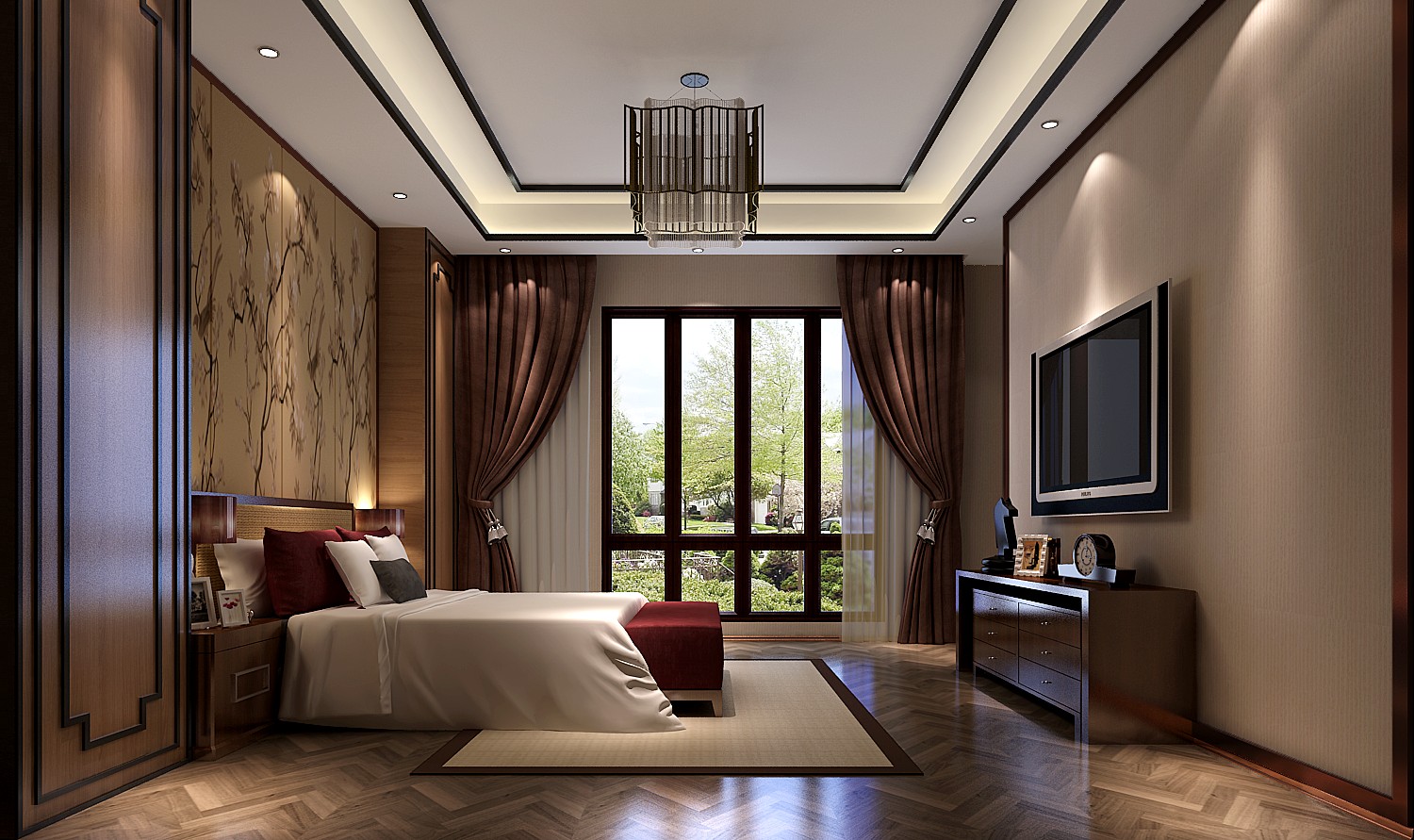 独栋 别墅 六居 卧室图片来自高度国际装饰宋增会在北京院子1064平米中式风格的分享
