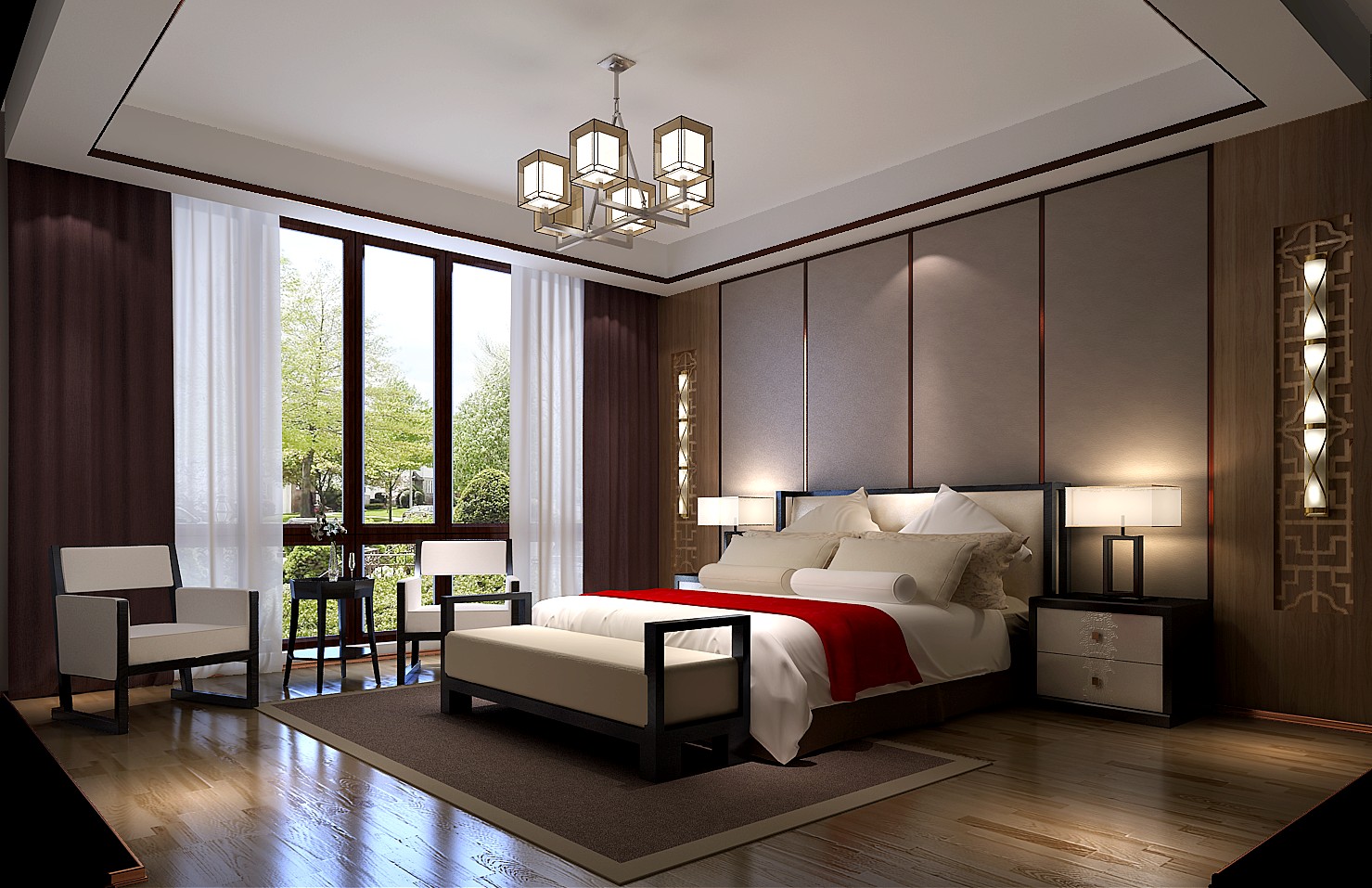 独栋 别墅 六居 卧室图片来自高度国际装饰宋增会在北京院子1064平米中式风格的分享