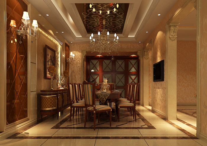三居 公寓 欧式 餐厅图片来自高度国际装饰宋增会在润泽公馆144平米欧式的分享