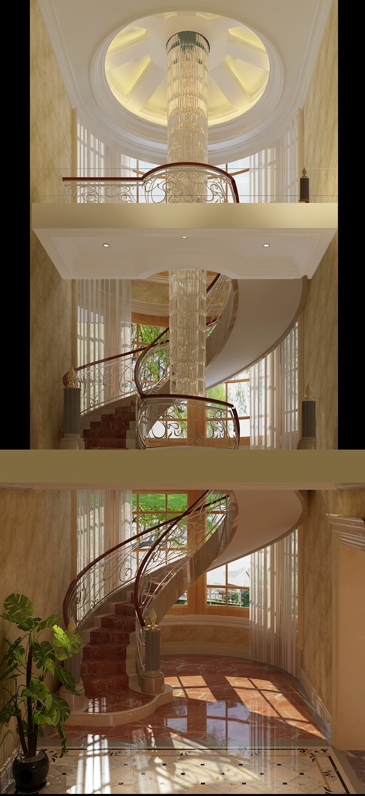 独栋 别墅 五居 楼梯图片来自高度国际装饰宋增会在蓝岸丽舍603平米欧式新古典的分享