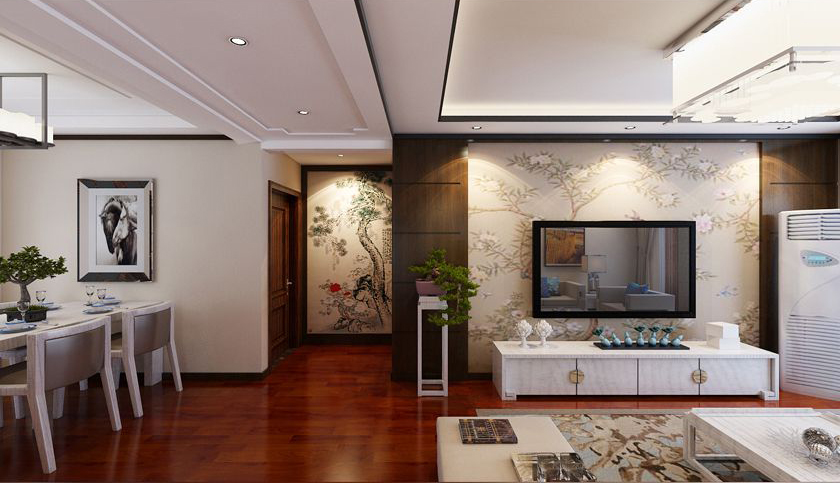 简约 中式 三居 白领 收纳 80后 小资 客厅图片来自实创装饰百灵在新中式 143㎡的分享
