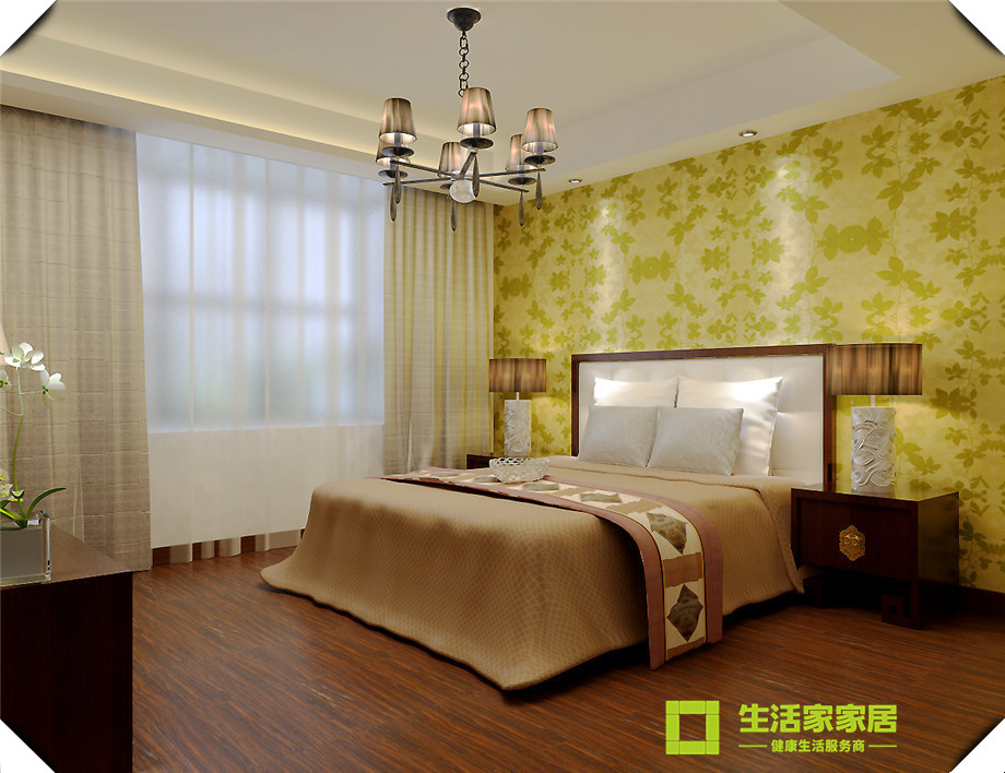 卧室图片来自天津生活家健康整体家装在阳光晶典，新中式风格！的分享