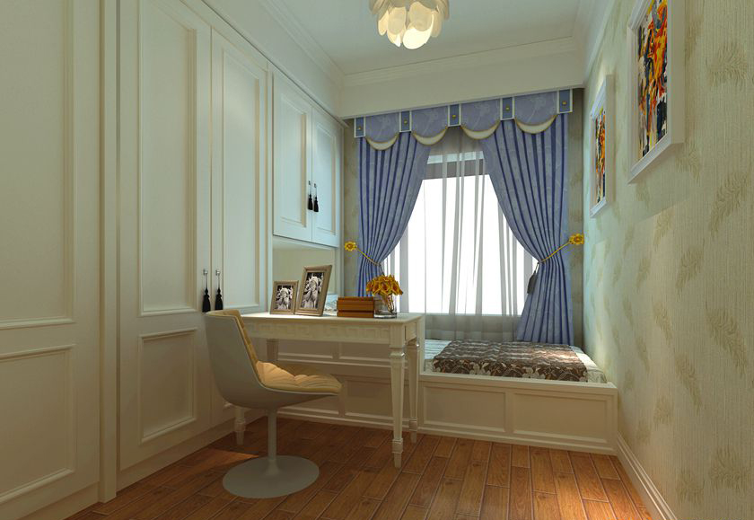 简约 欧式 三居 白领 收纳 80后 小资 卧室图片来自实创装饰百灵在欧式风格家136㎡的分享