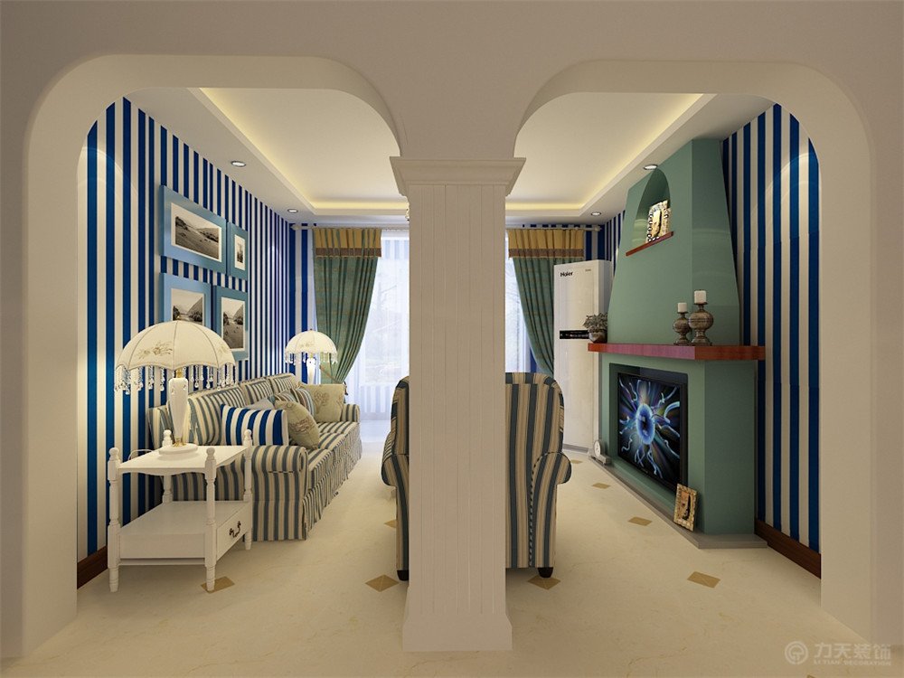 简约 客厅图片来自阳光力天装饰梦想家更爱家在地中海风格  奥莱城 96.00㎡的分享
