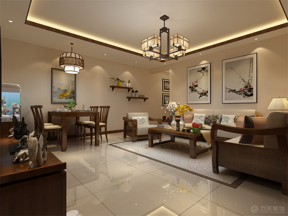 新中式 客厅图片来自阳光力天装饰梦想家更爱家在新中式 程光里 100㎡的分享