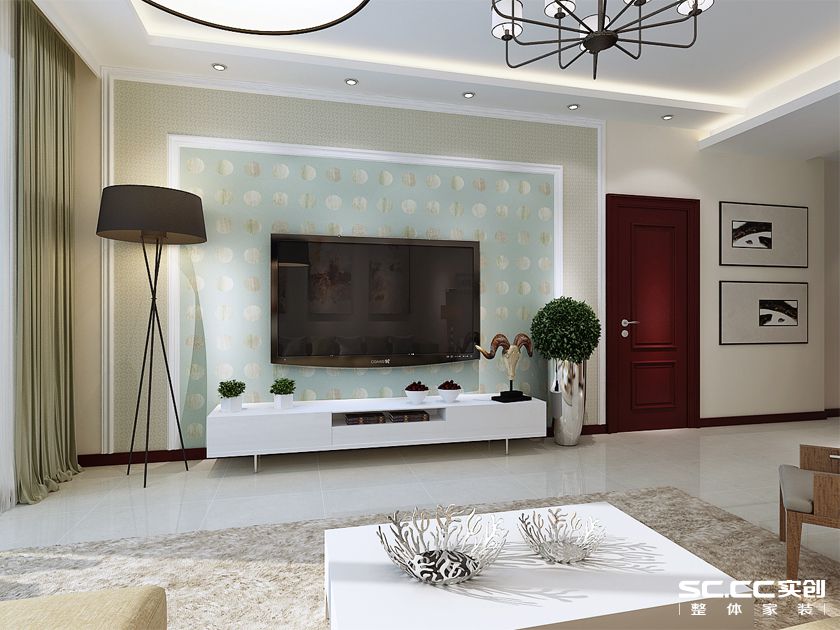 简约 三居 金地自在城 客厅图片来自实创装饰上海公司在140平三居现代简约风格装修设计的分享