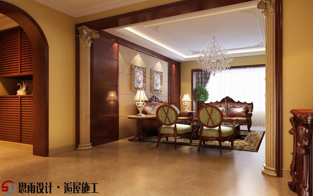 北京二手房 北京老房装 北京别墅装 客厅图片来自思雨易居设计在《华灯初上》北京4居室美式古典的分享