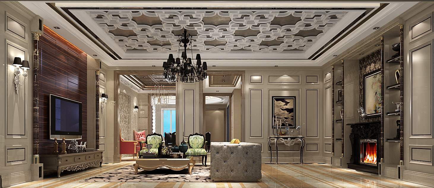 客厅图片来自高度国际装饰宋增会在北京城建·徜徉墅328平米欧式的分享