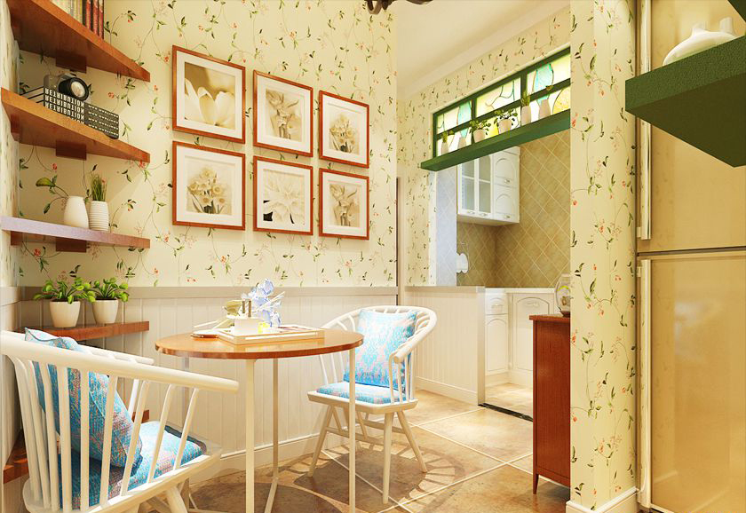 田园 一居 白领 收纳 80后 小资 餐厅图片来自实创装饰百灵在咖啡之家70㎡和平时光的分享