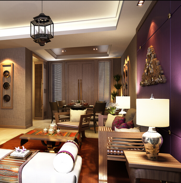 三居 佳园装饰 客厅图片来自佳园装饰在六盘水帝都新城东南亚风格装修的分享